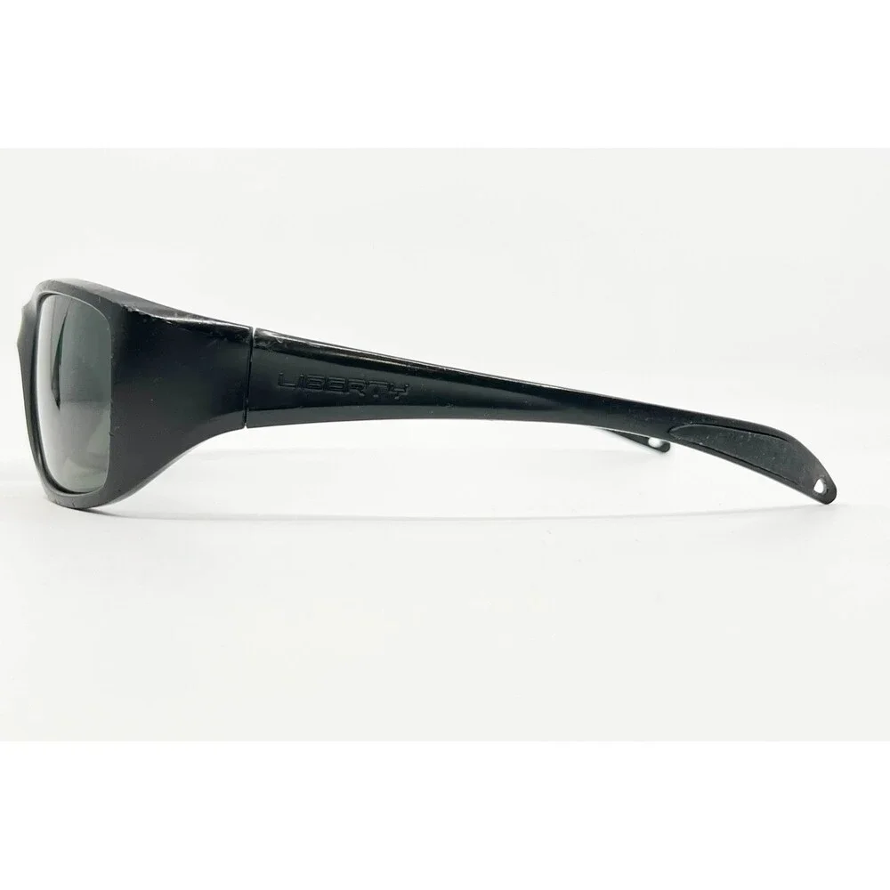 Liberty Sport Roadster Sunglasses Mens Black Green Wrap Around Rectangle